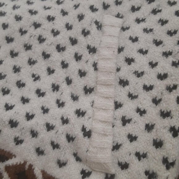 American Eagle Men's Large Fair Isle Sweater Hooded Pullover Elk Deer Moose - Picture 4 of 9